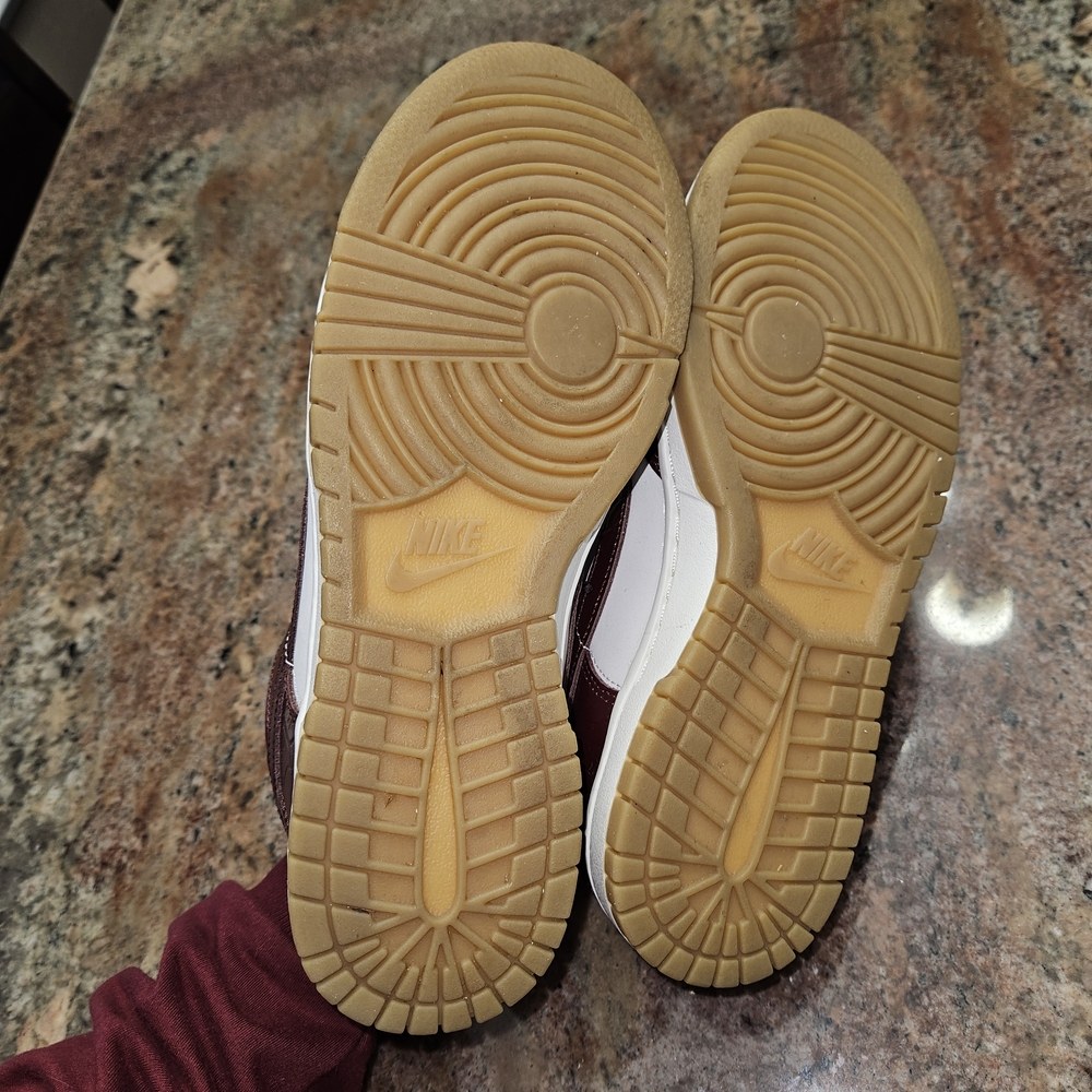 Nike Dunks Low Lx White and Burgundy Sneakers Glossy Dark Team Red Croc Size 9 - Picture 10 of 12